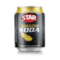 Star Ginger Soda Can, 300ml - Pack of 6