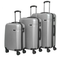 NPO Sapphire ABS Cabin Medium and Large Unbreakable Luggage, Grey - Set Of 3