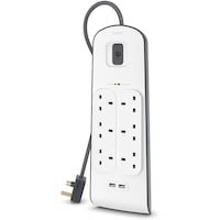 Picture of Belkin 6 Way Surge Protection Socket With Cord, 2 Meters - Multicolor