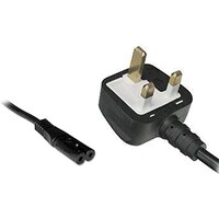 Picture of 2 Pin Mains Power Lead Cable with Fuse Uk Type, 1.5m, Black