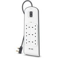 Picture of Belkin 6 Way Surge Protection Strip With X 2.4 Ampere Usb Charging, 2 Meter - Multicolor