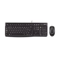 Logitech MK120 Wired Keyboard and Mouse for PC & Laptop, UK Layout, Black