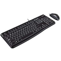 Logitech MK120 Wired Keyboard and Mouse for PC & Laptop, English Layout, Black