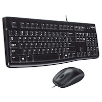 Logitech MK120 Wired Keyboard and Mouse Combo Set, 920002565 - Black