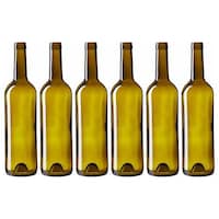 Picture of Juvale Wine Glass Bordeaux Bottles, Green, 6 Pack