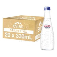 Picture of Evian Sparkling Natural Mineral Water, 20 x 330ml Carton