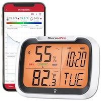 NPO ThermoPro Phone Contro Indoor Temperature Thermometer, TP393 - Carton of 48