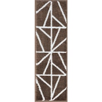 Glary Home Patterned Stair Treads with Non Slip Base Carpet, White & Dark Beige - Carton of 10