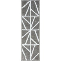 Picture of Glary Home Patterned Stair Treads with Non Slip Base Carpet, White & Grey - Carton of 10