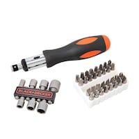 Picture of Black & Decker 40 Pieces Ratchet Screwdriver With Socket, Black - A7062-Xj