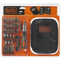 Black & Decker 56 Pieces Magnetic Screw Driving Kit With Ratchet, Black