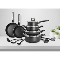 Picture of Black & Decker 15-Piece Non-Stick Cookware Set with 5 Layer PTFE, Black
