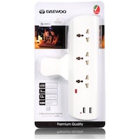 Picture of Daewoo 3 Way Universal Extension Socket, 17x3x30cm, White