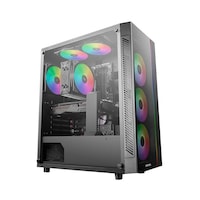 Picture of Deepcool ATX Mid Tower With RGB Cooling Fan, Black & Grey