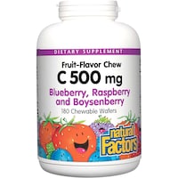 Picture of Natural Factors Vitamin C Blueberry Raspberry Boysenberry Chewable Wafer, 500mg