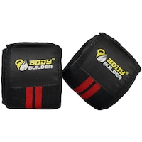Picture of Body Builder Knee Wrap Support, Black & Red
