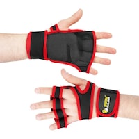 Body Builder Super Grip Gloves, Black & Red