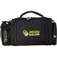 Body Builder 6 Containers Shoulder Meal Bag, Black