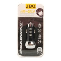 Picture of JBQ Pd Dual Port Car Charger with Lightning Cable, 38W, Black