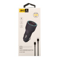 Picture of JBQ Pvc Dual Port Car Adapter with Type-C To Type-C Cable, 45W, Black