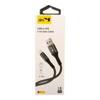 Picture of JBQ Nylon Lightning To USB Data Cable Dt-01, 3.1A, 150cm, Black