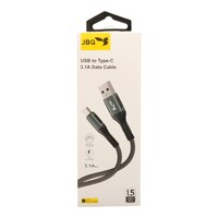 Picture of JBQ Nylon Type-C To USB Data Cable Dt-01, 3.1A, 150cm, Black