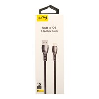 Picture of JBQ Nylon Lightning To USB Data Cable Dt-02, 3.1A, 150cm, Black