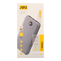 JBQ Portable Dual Port Power Bank with Type-C Cable, 10000mAh, Grey
