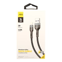 Picture of JBQ Tinned Copper Aluminum Lightning To USB Data Cable CA-730, 3A, 150cm, Black