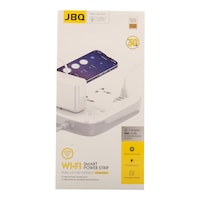 JBQ 3 Way Wifi Smart Extension Socket with 4 USB Port, 2500W, 2M, Grey&White