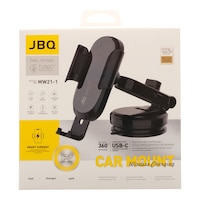 Picture of JBQ Magnetic Wireless Car Mount Charger Holder with Type-C Cable, 15W, Black