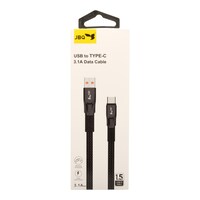 JBQ Nylon Type-C To USB Data Cable Dt-777, 3.1A, 150cm, Black