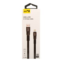 JBQ Nylon Lightning To USB Data Cable Dt-777, 3.1A, 150cm, Black