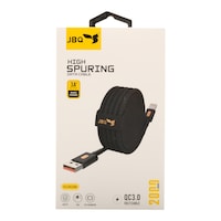 Picture of JBQ High Spuring Lightning Data Cable, 3A, 200cm, Black