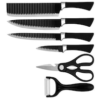 Picture of Pulcon 6-Piece Non-Stick Kitchen Knife Set, Black - Carton of 6