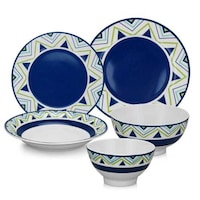 Picture of Pulcon 30-Piece New Bone Ceramic Dinner Set with Decal Design