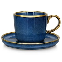 Picture of Pulcon Ceramic Cup & Saucer, 8oz, Blue - Carton of 24 Pcs