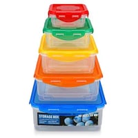 Picture of Pulcon 5-Piece Square Food Container Set with Airhole - Carton of 36 Sets