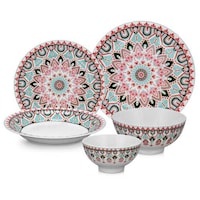 Picture of Pulcon 30-Piece New Bone Ceramic Dinner Set with Decal Design