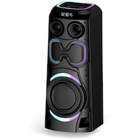 JVC Portable Party Speaker With LED Lights And Wireless Mic, XS-N6112PB, Black