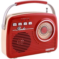 Geepas Rechargeable Radio with Bluetooth, Red