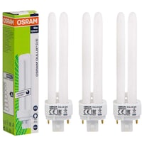 Osram 4 Pin Day Light Cfl Bulb, 18W, White - Pack of 3