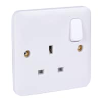 Picture of Schneider Lisse 1 Gang Switched Socket w/o Instructions, GGBL3010NIS, 13A, 230V, White