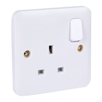 Picture of Schneider Lisse 1 Gang Switched Socket w/o Instructions, GGBL3010NIS, 13A, 230V, White - Box of 10