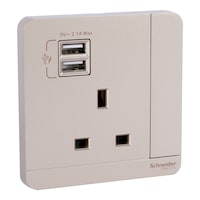 Picture of Schneider AvatarOn 2 USB Chargers & Switched Socket, E8315USB, 3P, 13A