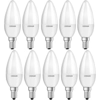 Osram Classic LED Bulb, E14, 4.9W, Warm White, 2700K - Pack of 10