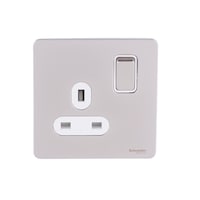 Picture of Schneider Electric Ultimate Screwless Flat Plate Switched Socket 2P 1 Gang