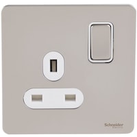Picture of Schneider Electric Ultimate Screwless Switched Socket, Pearl Nickel, GU3410-WPN