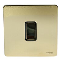Picture of Schneider Ultimate Screwless 1 Gang 2 Way Retractive Flat Plate Switch, GU1412RBPB, Gold