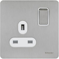 Picture of Schneider Electric Ultimate Screwless Switched Socket, Stainless Steel, GU3410-WSS